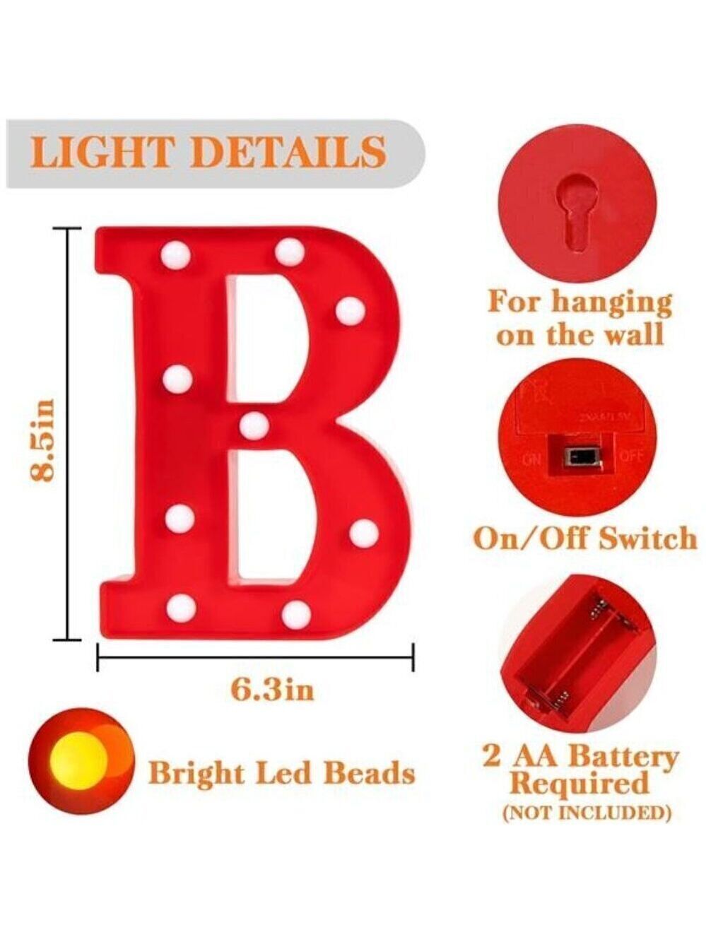 Halloween Decorations Indoor - 4 LED Light Up Letters Boo and Ghost Marquee Sign - Picture 5 of 7